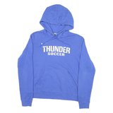 NIKE Womens Blue Thunder Soccer Pullover Hoodie L Cotton Blend Jersey Drawstring