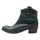 LAZAMANI Ankle Boots Green Leather Womens UK 8