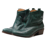 LAZAMANI Ankle Boots Green Leather Womens UK 8