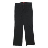 DICKIES Womens Black Cotton Blend Regular Straight Trousers W32 L31 Workwear