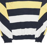 NAUTICA Mens Navy & Yellow Patterned Cotton Crew Neck Basic Knit XL Jumper