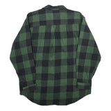FIELD & STREAM Mens Green & Black Check Shirt L Cotton Flannel Workwear