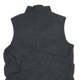 REEBOK Mens Black Grey Sleeveless Zip Jacket M Polyester Puffer Vest Sportswear