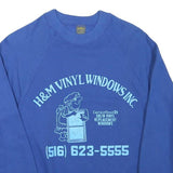 JERZEES Mens Blue H&M Vinyl Windows Inc Crew Neck S Cotton Blend Sweatshirt
