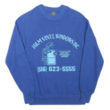 JERZEES Mens Blue H&M Vinyl Windows Inc Crew Neck S Cotton Blend Sweatshirt