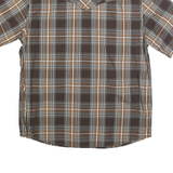 DICKIES Mens Brown & Beige Check Shirt M Workwear Short Sleeve Cotton Blend