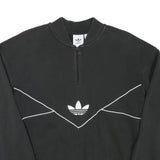 ADIDAS Mens Black Cotton Blend Crew Neck XS Logo Sweatshirt Retro Style