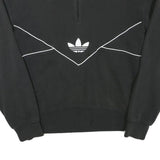 ADIDAS Mens Black Cotton Blend Crew Neck XS Logo Sweatshirt Retro Style