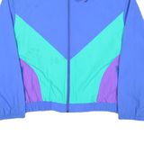 SOARKS Womens Blue & Purple Nylon Zip Jacket M Retro Colourblock Outdoor