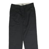 DICKIES Mens Cotton Black Regular Straight Trousers W30 L31 Workwear Zip Closure