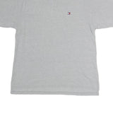 TOMMY HILFIGER Mens Grey Short Sleeve Plain Polo Shirt XL Casual Classic Cotton