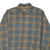 RIDGECUT Mens Blue & Beige Check Shirt M Button-Down Casual Cotton Blend