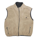 CHAMPION Mens Beige Fleece Zip Jacket Vest M Casual Outdoor Layering Comfortable