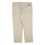 DICKIES Mens Cotton Blend Beige Regular Fit Straight Leg Trousers W38 L28