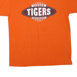 RUSSELL ATHLETIC Mens Orange Auburn Tigers Graphic T-Shirt L Crew Neck Short