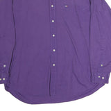 TOMMY HILFIGER Mens Purple Cotton Button Down Shirt XL Classic Fit Casual