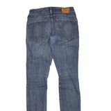 TRUE RELIGION Womens Regular Blue Denim Rinse Zip W24 L32 Classic Fit Jeans