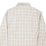 TEDDY'S JEANS Mens Beige & White Checked Cotton Blend Shirt M Casual Long Sleeve