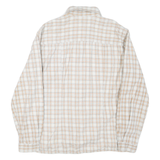TEDDY'S JEANS Mens Beige & White Checked Cotton Blend Shirt M Casual Long Sleeve