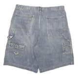 VECTOR Mens Shorts Blue Denim Cargo Style 2XL W36 Cotton Blend Comfortable Fit