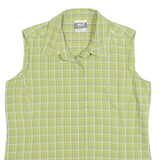 JACK WOLFSKIN Womens Green Checked Sleeveless Shirt UK 12 Lightweight Travel