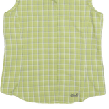JACK WOLFSKIN Womens Green Checked Sleeveless Shirt UK 12 Lightweight Travel