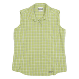 JACK WOLFSKIN Womens Green Checked Sleeveless Shirt UK 12 Lightweight Travel