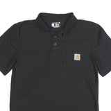CARHARTT Mens Black Short Sleeve Plain S Cotton Blend Polo Shirt Workwear