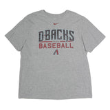 NIKE Mens Grey Arizona Dbacks Baseball Graphic T-Shirt 2XL Short Sleeve Crew