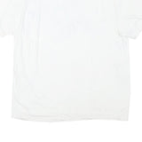 TRUE RELIGION Mens White Regular Fit V-Neck Cotton Blend T-Shirt L Plain Short