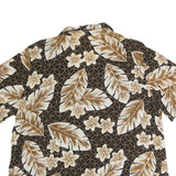 FASHION BUG Womens Brown & Cream Floral Print Shirt Short Sleeve Collared UK 18