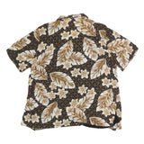 FASHION BUG Womens Brown & Cream Floral Print Shirt Short Sleeve Collared UK 18