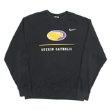 NIKE Mens Black Guerin Catholic Crew Neck M Sweatshirt Cotton Blend Pullover