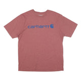 CARHARTT Mens Rust & Blue Logo Graphic T-Shirt XL Short Sleeve Crew Neck