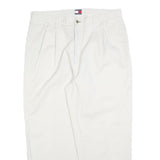 TOMMY HILFIGER Mens Cotton Blend White Regular Straight Trousers W38 L30