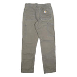 CARHARTT Mens Relaxed Fit Grey Cotton Blend Trousers W32 L32 Workwear Zip