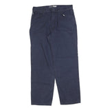 CARHARTT Mens Cotton Blend Navy Loose Straight Trousers W38 L34 Workwear