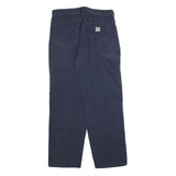 CARHARTT Mens Cotton Blend Navy Loose Straight Trousers W38 L34 Workwear