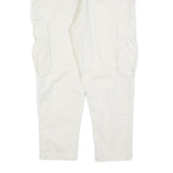 ZARA Mens Cotton Blend White Regular Cargo Trousers W36 L28 Zip Pockets