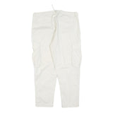 ZARA Mens Cotton Blend White Regular Cargo Trousers W36 L28 Zip Pockets