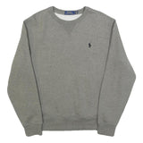 POLO RALPH LAUREN Mens Grey Crew Neck M Cotton Blend Sweatshirt Casual Pullover