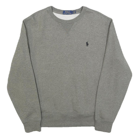 POLO RALPH LAUREN Mens Grey Crew Neck M Cotton Blend Sweatshirt Casual Pullover