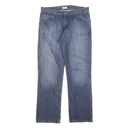 HIS Mens Blue Regular Fit Straight Leg Denim Jeans W36 L34 Button Closure