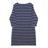 MOUNTAIN WAREHOUSE Womens Navy & White Striped Day Cotton Blend Dress UK 12