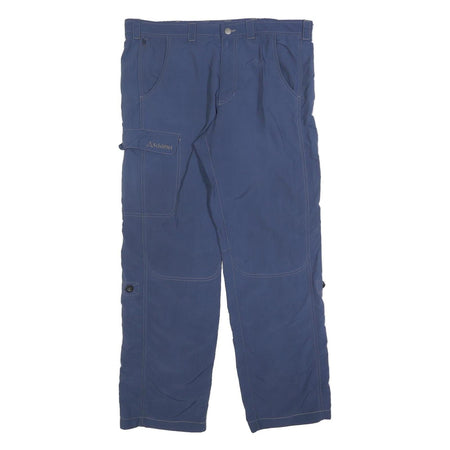 SCHOFFEL Mens Blue Polyester Blend Regular Straight Trousers W36 L32 Outdoor