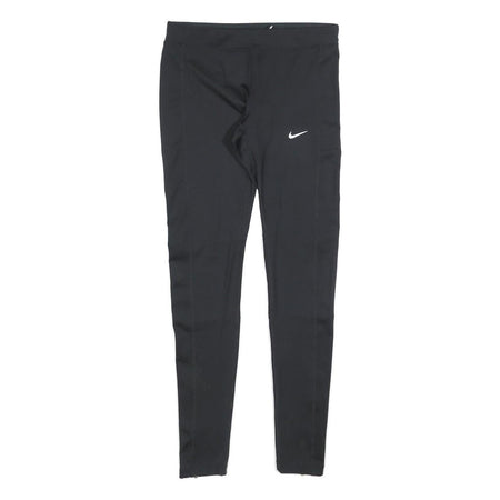 NIKE Womens Joggers Black Slim Tapered S W26 L28 Dri-Fit Logo Activewear