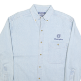 ALL SPORT Mens Light Blue Denim Shirt M Casual Cotton Blend Button Down