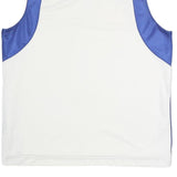 NIKE Mens White & Blue Sleeveless V-Neck Polyester Sports T-Shirt M