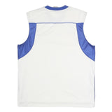 NIKE Mens White & Blue Sleeveless V-Neck Polyester Sports T-Shirt M