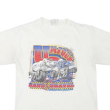 HANES Mens White Cotton Blend Graphic T-Shirt M Short Sleeve Crew Neck Sand